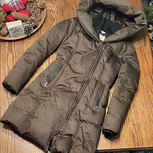 Soia & Kyo Dark Brown Down Hooded Puffer Jacket
